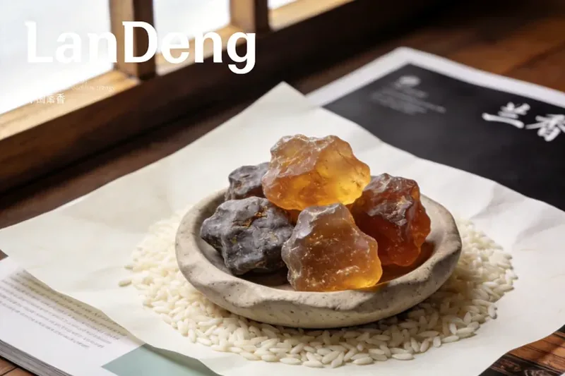 Aged waxy ambergris lumps resting on a small stone dish.