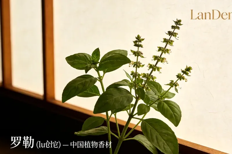 Raw Basil (Ocimum basilicum) botanical material, editorial still life