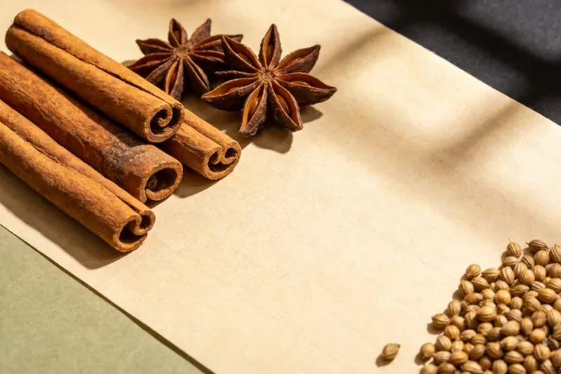 Raw Long Pepper (Piper longum) material, editorial still life