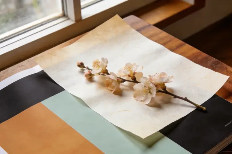 Raw Lotus Flower (Nelumbo nucifera) material, editorial still life