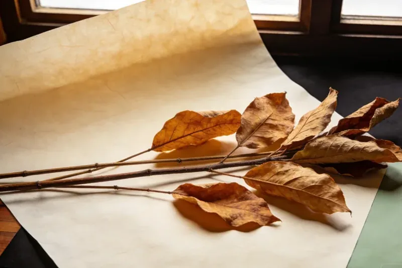 Loose dried mugwort leaves tied in a small bundle.