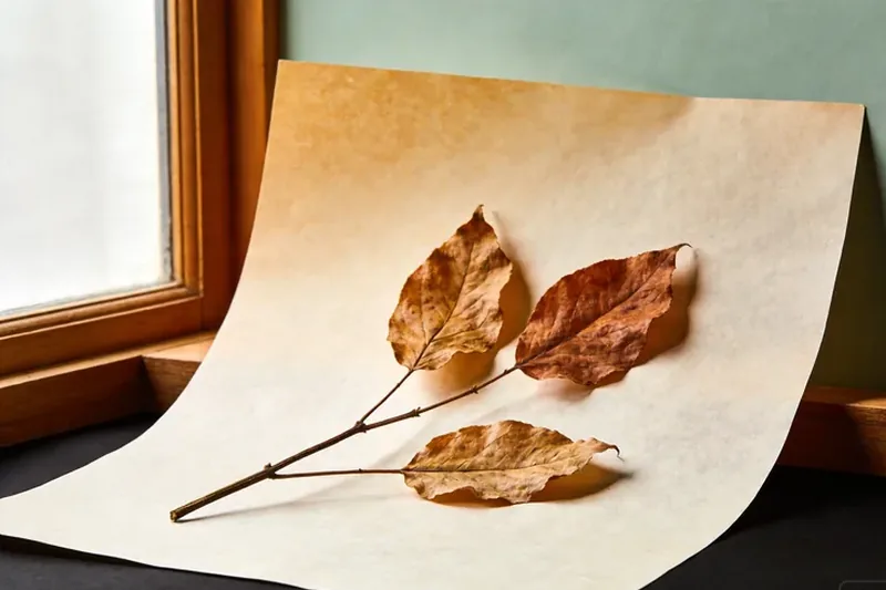 Raw Perilla (Perilla frutescens) material, editorial still life