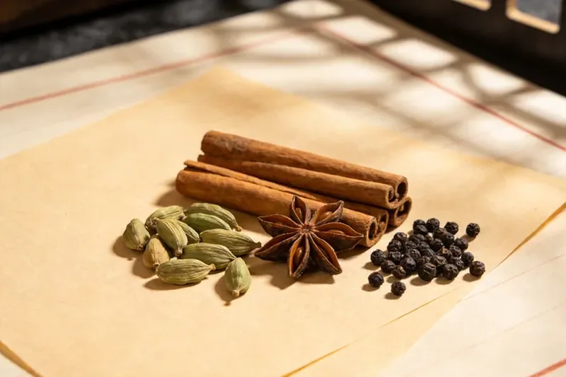 Raw Sichuan Pepper (Zanthoxylum bungeanum) material, editorial still life
